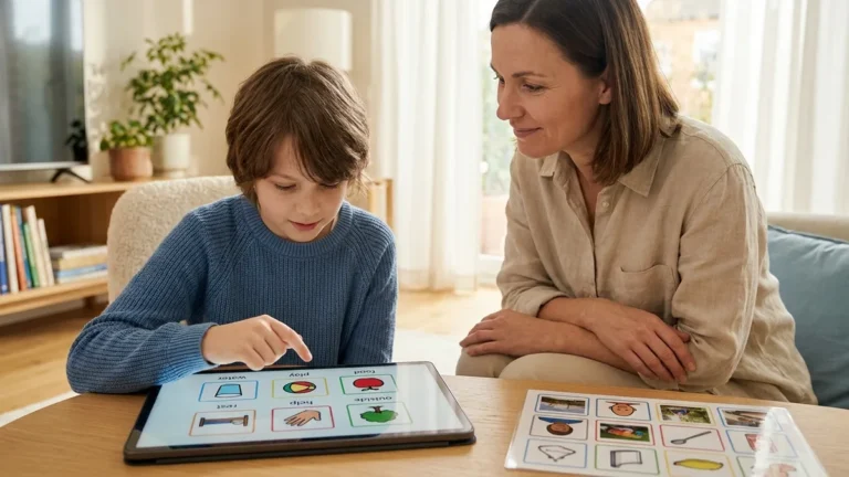 Comunicación aumentativa y alternativa en autismo: pictogramas, tableros y dispositivos de comunicación