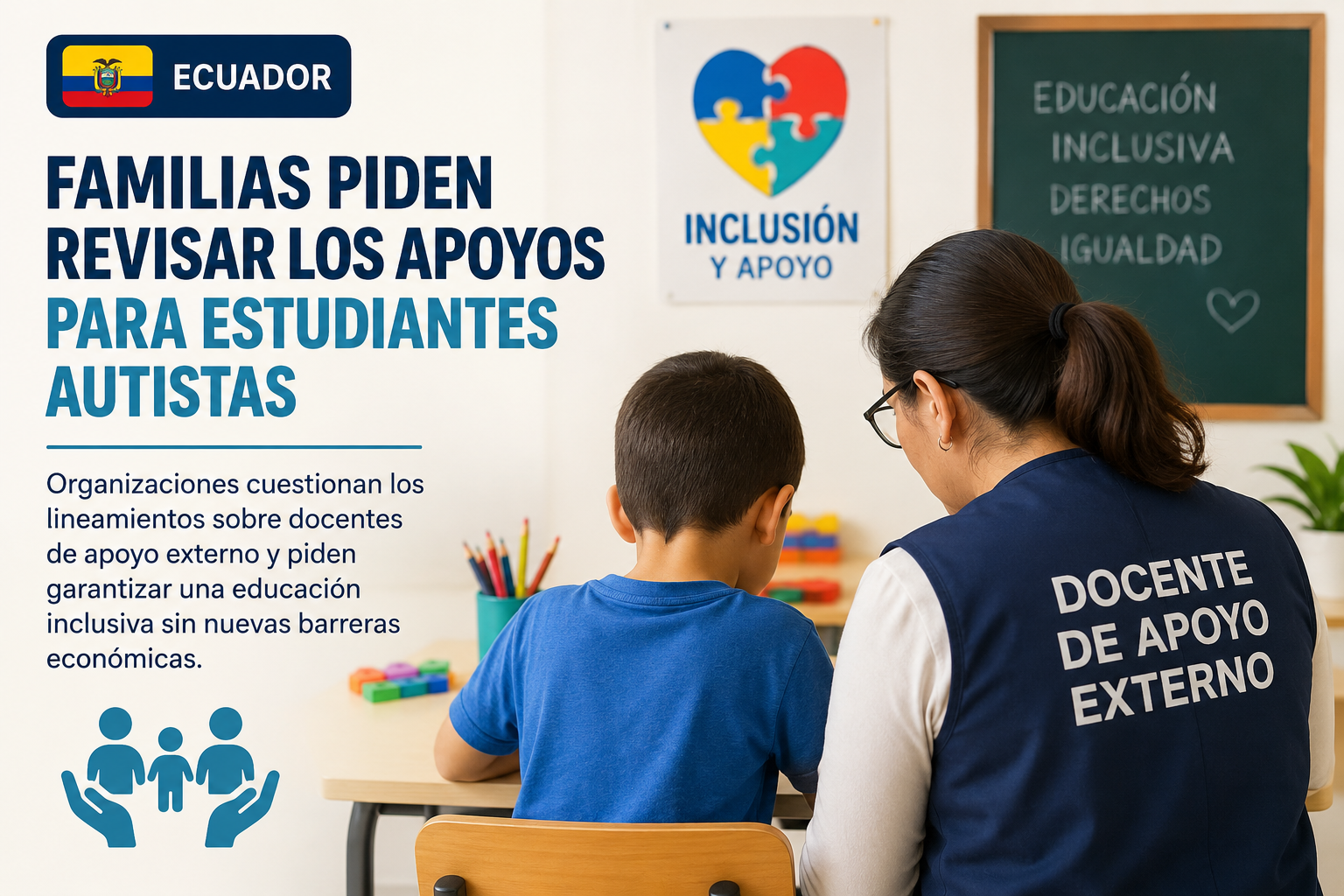 Familias en Ecuador piden revisar apoyos para estudiantes autistas