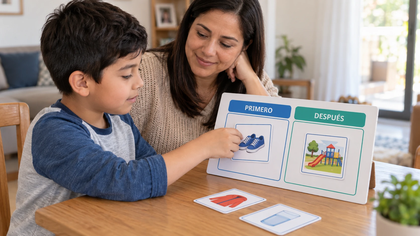 Tablero Primero–Después para niños autistas: PDF gratis para imprimir