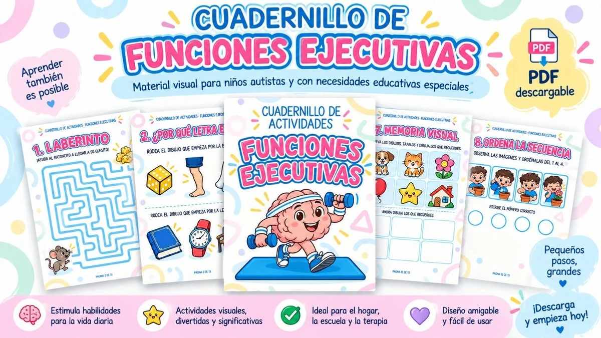 Cuadernillo de actividades para funciones ejecutivas en niños: PDF gratis para imprimir